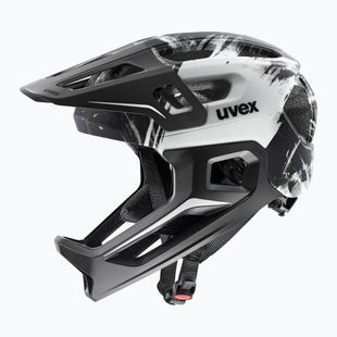 Kinder-Fahrradhelm UVEX React Fullface Jr black/white matt