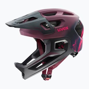 Kinder-Fahrradhelm UVEX React Fullface Jr cranberry matt