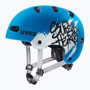 Kinderhelm UVEX Kid 4 Style super hero blue matt