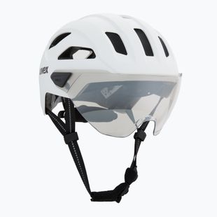 Fahrradhelm UVEX Stride Visor white matt/lite mirror silver