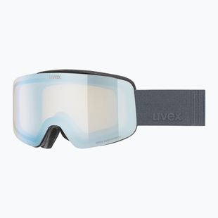 Kinder-Skibrille UVEX Pwdr FM Jr S2 black matt/mirror sapphire