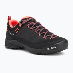 Salewa Wildfire Leather GTX Damen Wanderschuhe schwarz/fluo koralle