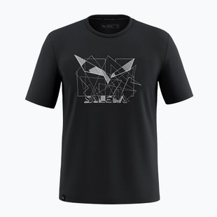 Herren Salewa Eagle Geometrisches T-Shirt schwarz out