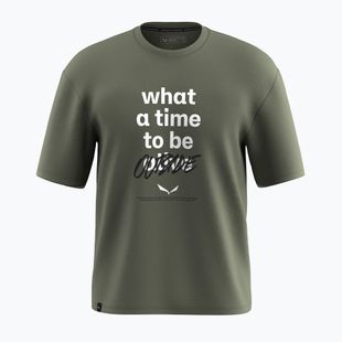 Herren Salewa Eagle Outside Lose verblasst grünes T-Shirt