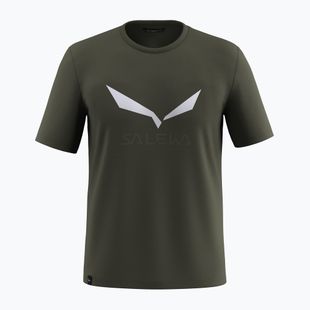 Herren T-Shirt Salewa Solidlogo Dry dark olive