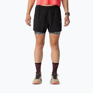 Damen-Laufshorts DYNAFIT Trail 2IN1 black out overcast
