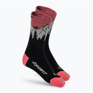 Socken DYNAFIT Traverse Crew black out ultra coral/6a10