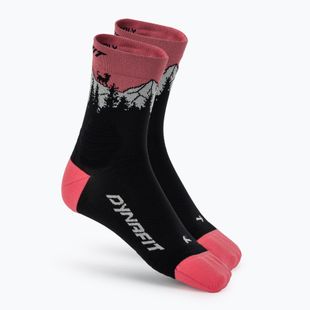 Skisocken DYNAFIT Traverse Mid black out ultra coral/6a10