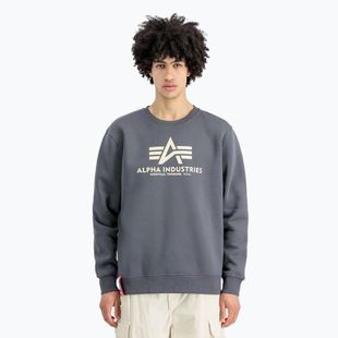 Herren Alpha Industries Basic grau-schwarzes Sweatshirt