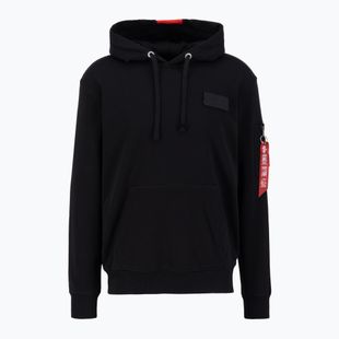 Herren Alpha Industries Red Stripe Hoodie schwarz