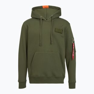 Herren Alpha Industries Red Stripe Hoodie dunkelgrün