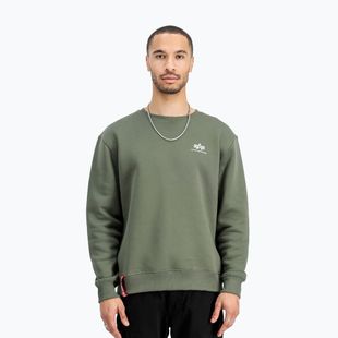 Herren Alpha Industries Basic Small Logo Sweatshirt dunkel oliv