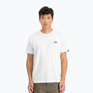 Herren Alpha Industries Basic Klein Logo T-Shirt weiß