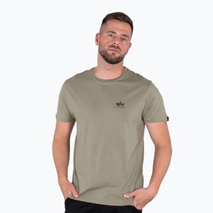 Herren Alpha Industries Basic Kleines Logo oliv T-shirt