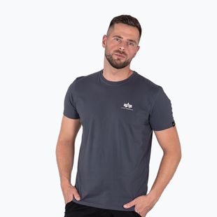 Herren Alpha Industries Basic Small Logo T-Shirt grau-schwarz