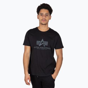 Alpha Industries Herren Basic Regenbogen Reflektierendes T-Shirt schwarz