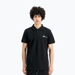 Herren Alpha Industries Basic Polo Small Logo T-Shirt schwarz