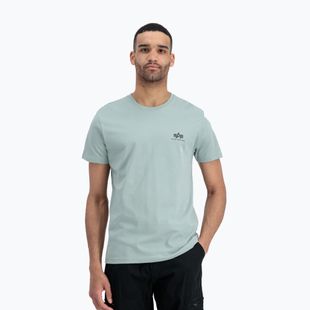 Herren Alpha Industries Basic Small Logo T-Shirt staubig grün