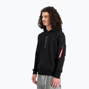 Herren Alpha Industries Puff Print Hoodie schwarz
