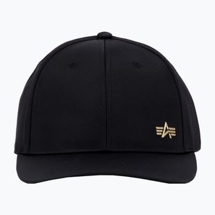 Alpha Industries Herren Metal Label schwarz/glänzend gold Baseballkappe