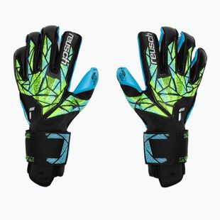 Reusch Attrakt Aqua Evolution Torwarthandschuhe schwarz/fluo lime/aqua