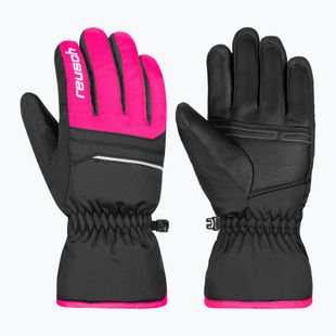 Kinder-Skihandschuhe Reusch Alan Junior black/pink glo