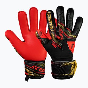 Torwarthandschuhe Reusch Attrakt Silver black/gold/fiery red
