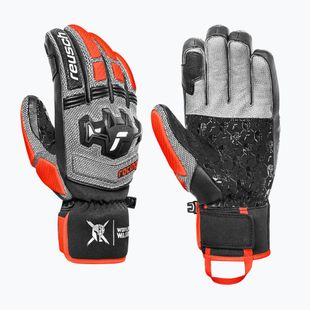 Herren-Skihandschuhe Reusch Worldcup Warrior SC black/silver/fluo red