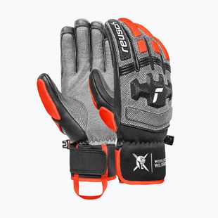 Skihandschuhe Reusch Worldcup Warrior DH black/silver/fluo red