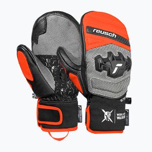 Kinder Skihandschuhe Reusch Worldcup Warrior GS Mitten black/silver/fluo red