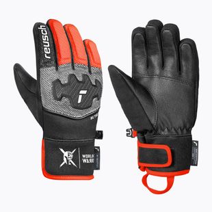 Kinder-Skihandschuhe Reusch Worldcup Warrior Prime R-Tex XT black/silver/fluorescent red