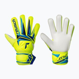 Kinder-Torwarthandschuhe Reusch Attrakt Solid Junior safety yellow/blue