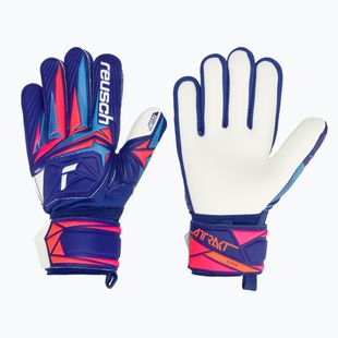 Kinder-Torwarthandschuhe Reusch Attrakt Grip Junior sharp blue/white/shocking orange