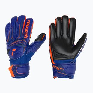 Kinder-Torwarthandschuhe Reusch Attrakt Infinity Finger Support Junior sharp blue/shocking orange/black
