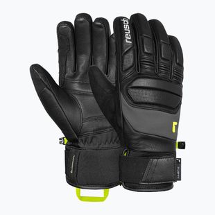 Skihandschuhe Reusch Profi SL black/dark granite/safety yellow
