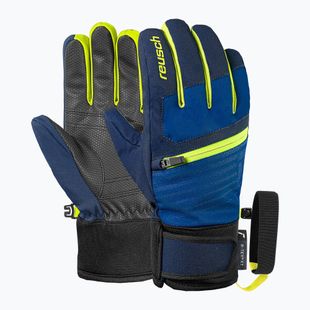 Kinder Skihandschuhe Reusch Leo R-Tex XT black/imperial blue/safety yellow
