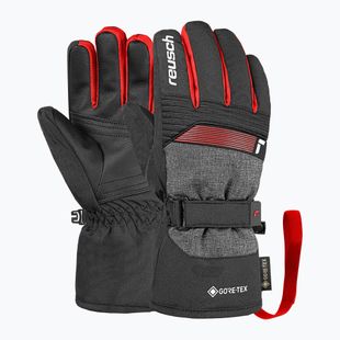 Kinder Skihandschuhe Reusch Rocket GORE-TEX black/black melange/fire red