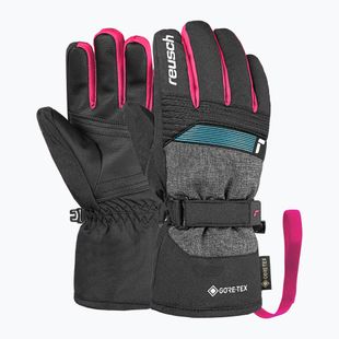 Kinder Skihandschuhe Reusch Rocket GORE-TEX black/black melange/pink glo