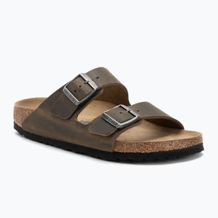 BIRKENSTOCK Arizona SFB LEOI Schmal verblichene khakifarbene Flip-Flops
