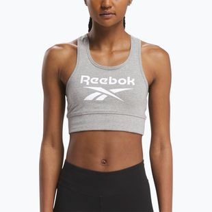 Reebok Identity Big Logo mittel grau heather/weiß Frauen Training BH
