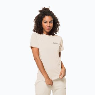 Jack Wolfskin Essential Damen-Trekking-T-Shirt panna cotta