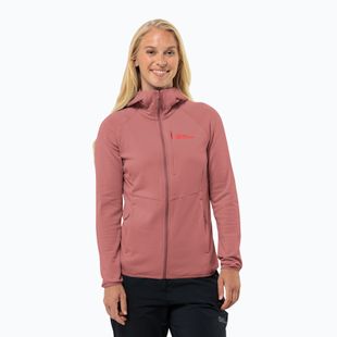 Jack Wolfskin Damen-Fleecejacke Kolbenberg Hooded Fz mineralrot