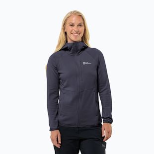 Jack Wolfskin Damen-Fleecejacke Kolbenberg Hooded Fz graphit