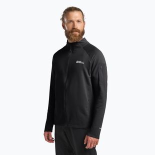 Trekking Hoodie Sweatshirt Herren Jack Wolfskin Prelight Full Zip black