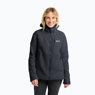 Fleece Hoodie Sweatshirt Damen Jack Wolfskin Cradle Mountain Pile Full Zip phantom
