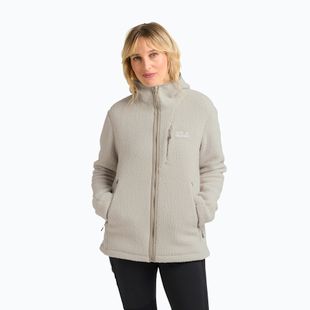 Fleece Hoodie Sweatshirt Damen Jack Wolfskin Cradle Mountain Pile Full Zip pale sand
