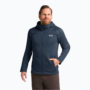 Trekking Hoodie Sweatshirt Herren Jack Wolfskin Peak District Hooded Full Zip midnight sky