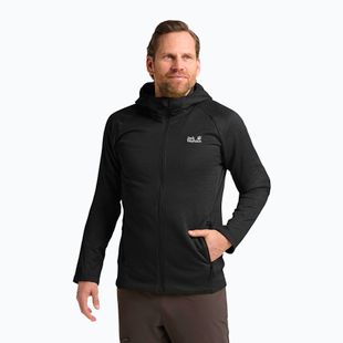 Trekking Hoodie Sweatshirt Herren Jack Wolfskin Peak District Hooded Full Zip black