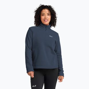 Fleecejacke für Damen Jack Wolfskin Taunus 100 Half Zip midnight sky