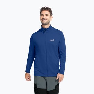 Herren-Trekkingsweatshirt  Jack Wolfskin Litestride Full Zip blue orchid